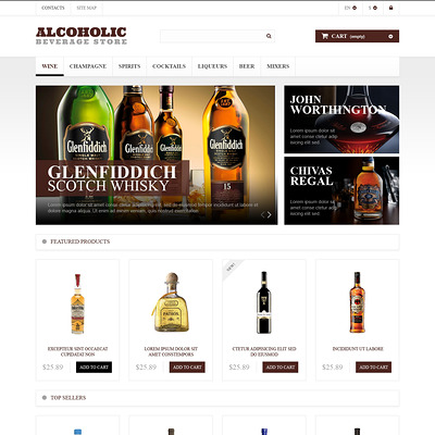 Alcoholic Beverages Market PrestaShop Theme (PrestaShop theme for liquor, alcohol, beer, and wine stores) Item Picture