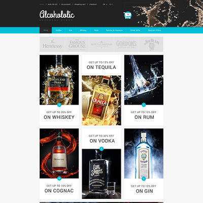 Alcoholic Beverages Store PrestaShop Theme (PrestaShop theme for liquor, alcohol, beer, and wine stores) Item Picture
