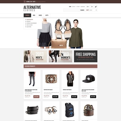 Alternative Apparel Store PrestaShop Theme (PrestaShop theme for womens clothing) Item Picture