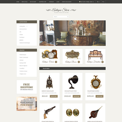 Antique store OpenCart Template (OpenCart theme for antique stores) Item Picture