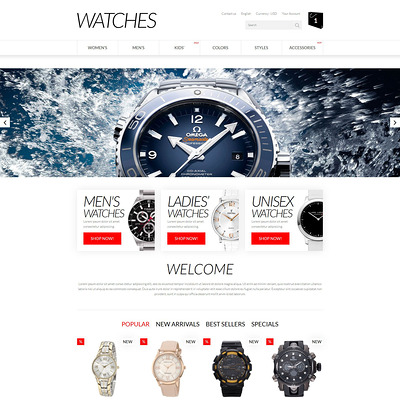 Apparel PrestaShop Theme (PrestaShop theme for watch stores) Item Picture