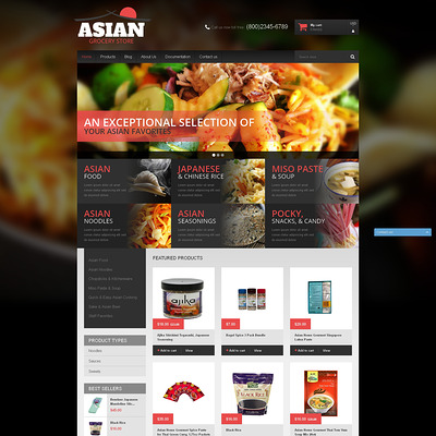 Asian Cuisine Products Shopify Theme (Shopify theme for food) Item Picture
