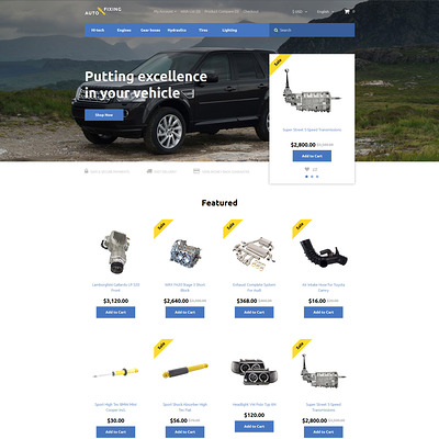 Auto Fixing OpenCart Template (OpenCart theme for automotive, car, and vehicle stores) Item Picture
