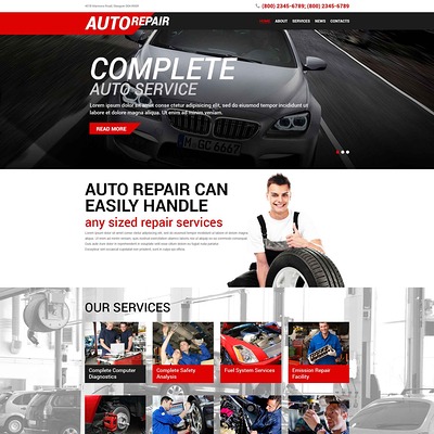 Auto Repair Service WordPress Theme (WordPress theme for car, vehicle, and automotive websites) Item Picture