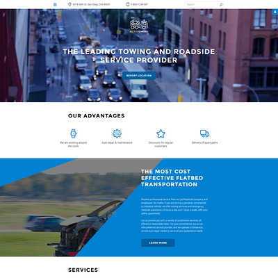 Auto Towing Responsive Joomla Template (Joomla template for car, vehicle, and automotive websites) Item Picture