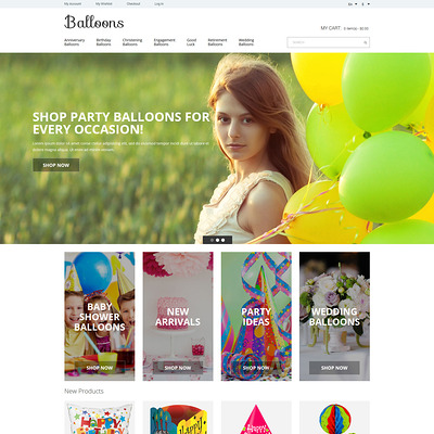 Balloons Joy Magento Theme (Magento theme for kids, babies, and children) Item Picture