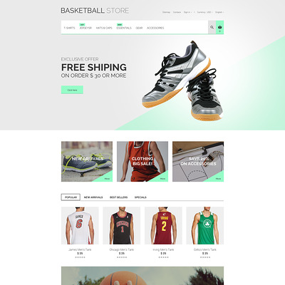 Basketball Uniform PrestaShop Theme (PrestaShop theme for sports stores) Item Picture