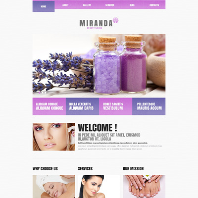 Beauty Salon Responsive WordPress Theme (WordPress theme for hair and beauty salons and spas) Item Picture