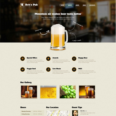 Beer Pub WordPress Theme (WordPress theme for restaurants) Item Picture