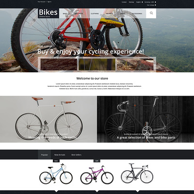 Bike Store PrestaShop Theme (PrestaShop themes for bicycles and cycling equipment) Item Picture