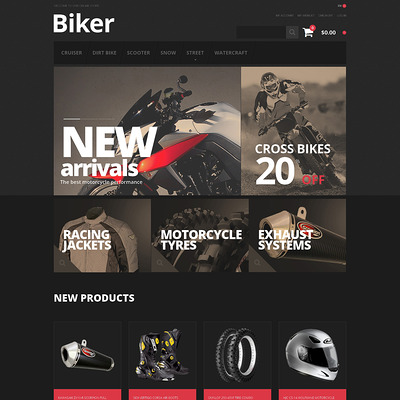 Biker's Store Magento Theme (Magento theme for car, automotive, and vehicle stores) Item Picture