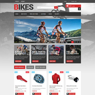 Bikes Store PrestaShop Theme (PrestaShop themes for bicycles and cycling equipment) Item Picture
