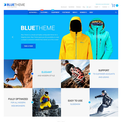 Blue Magento Theme (Magento theme for sports stores) Item Picture