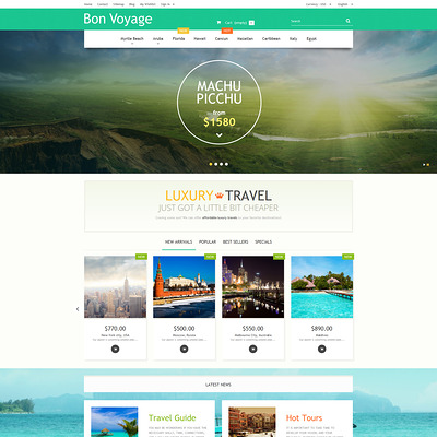 Bon Voyage PrestaShop Theme (PrestaShop themes for travel and tourism companies) Item Picture
