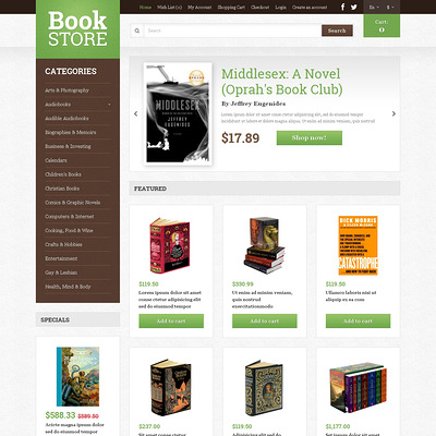Book Shop OpenCart Template (OpenCart theme for book stores) Item Picture