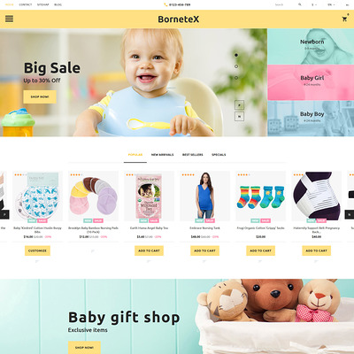 BorneteX (PrestaShop theme for clothing for babies, kids, and children) Item Picture
