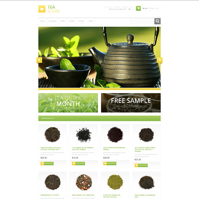 Bracing Tea Store Magento Theme (Magento theme for coffee and tea stores) Item Picture