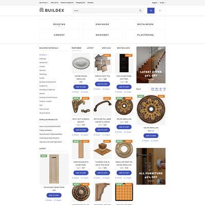 Buildex OpenCart Template (OpenCart theme for home improvement and consttruction supply stores) Item Picture