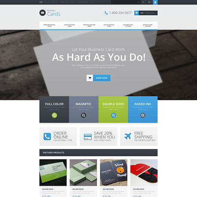 Business Card Provider OpenCart Template (OpenCart theme for stationery, business cards, and office supplies) Item Picture
