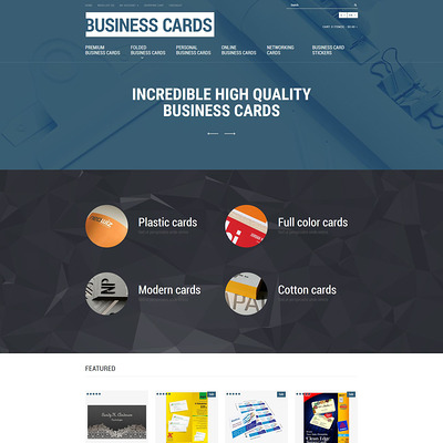 Business Cards Store OpenCart Template (OpenCart theme for stationery, business cards, and office supplies) Item Picture