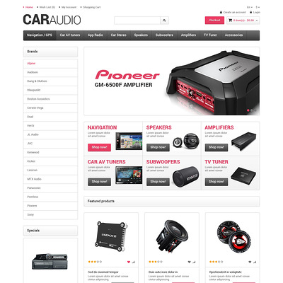 Car Audio Responsive OpenCart Template (OpenCart theme for automotive, car, and vehicle stores) Item Picture