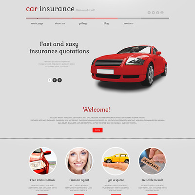 Car Insurance Responsive WordPress Theme (WordPress theme for car, vehicle, and automotive websites) Item Picture