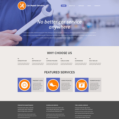 Car Repair WordPress Theme (WordPress theme for car, vehicle, and automotive websites) Item Picture