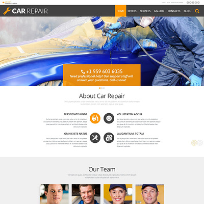 Car Repair WordPress Theme (WordPress theme for car, vehicle, and automotive websites) Item Picture