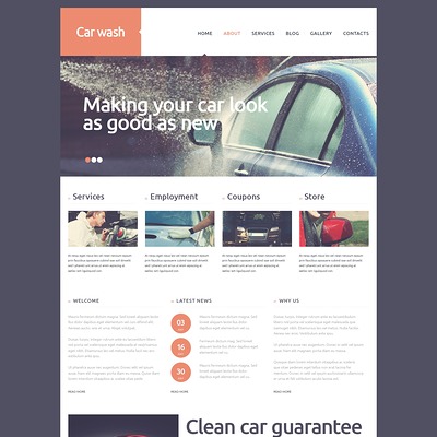 Car Wash Joomla Template (Joomla template for car, vehicle, and automotive websites) Item Picture
