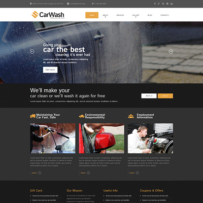 Car Wash Responsive WordPress Theme (WordPress theme for car, vehicle, and automotive websites) Item Picture