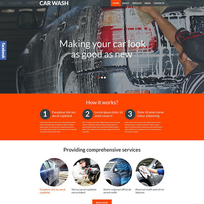 Car Wash Responsive WordPress Theme (WordPress theme for car, vehicle, and automotive websites) Item Picture