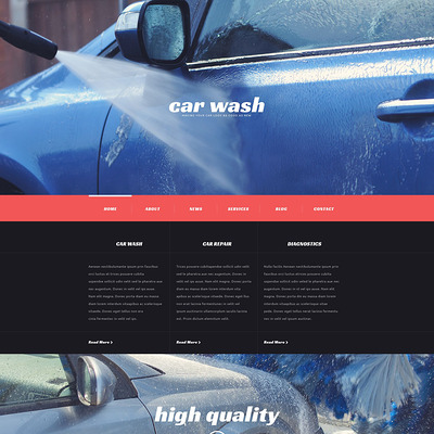 Car Wash Responsive WordPress Theme (WordPress theme for car, vehicle, and automotive websites) Item Picture