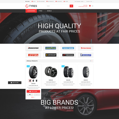 Car Wheels Online Store Magento Theme (Magento theme for car, automotive, and vehicle stores) Item Picture