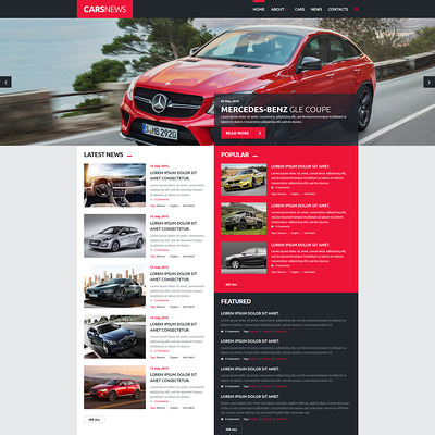 Cars News Joomla Template (Joomla template for car, vehicle, and automotive websites) Item Picture
