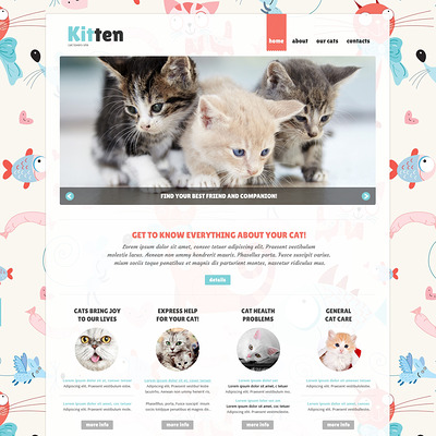 Cat Responsive Joomla Template (Joomla template for websites about pets and animals) Item Picture