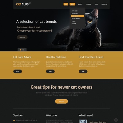 Cat Responsive Joomla Template (Joomla template for websites about pets and animals) Item Picture
