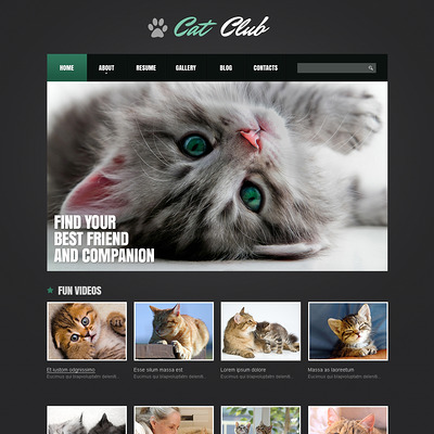 Cat Responsive Joomla Template (Joomla template for websites about pets and animals) Item Picture