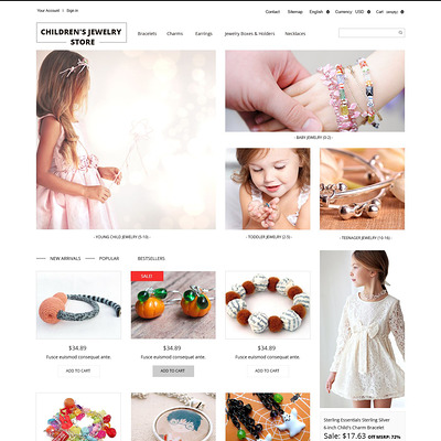 Children's Jewelry Store PrestaShop Theme (PrestaShop theme for jewelry stores) Item Picture