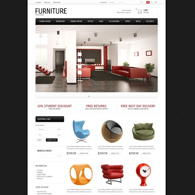 Classic & Modern Furniture PrestaShop Theme (PrestaShop theme for furniture stores) Item Picture