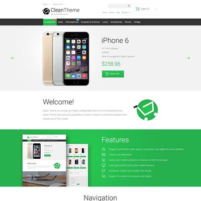 Clean Theme PrestaShop Theme (PrestaShop theme for electronics stores) Item Picture
