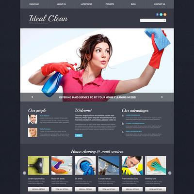 Cleaning Responsive Joomla Template (Joomla template for cleaning companies and maid services) Item Picture