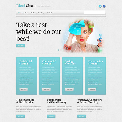 Cleaning Responsive WordPress Theme (WordPress theme for cleaning companies and maid services) Item Picture