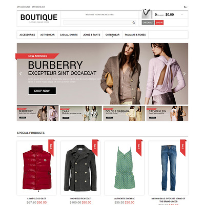Clothes Boutique Magento Theme (Magento theme for mens and womens clothing) Item Picture