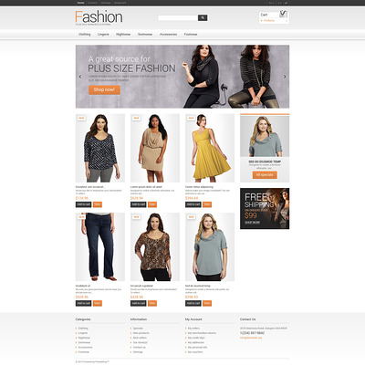 Clothes for Plump Women PrestaShop Theme (PrestaShop theme for womens clothing) Item Picture