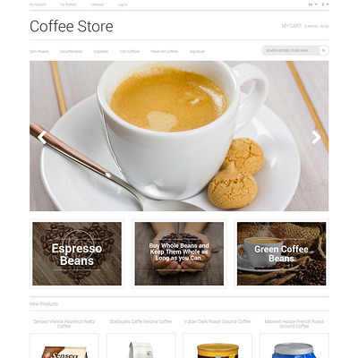 Coffee Aroma Magento Theme (Magento theme for coffee and tea stores) Item Picture