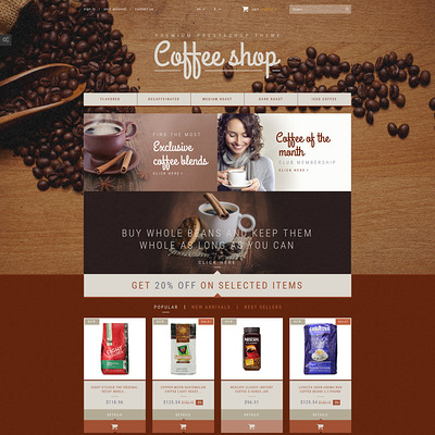 Coffee Aroma PrestaShop Theme (PrestaShop theme for tea and coffee) Item Picture