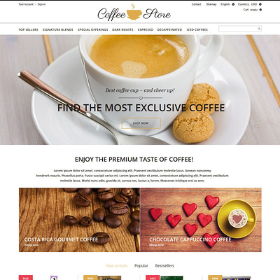 Coffee Shop PrestaShop Theme (PrestaShop theme for tea and coffee) Item Picture