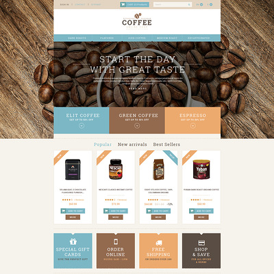 Coffee Shop Responsive PrestaShop Theme (PrestaShop theme for tea and coffee) Item Picture