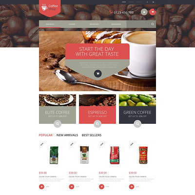 Coffee Store PrestaShop Theme (PrestaShop theme for tea and coffee) Item Picture