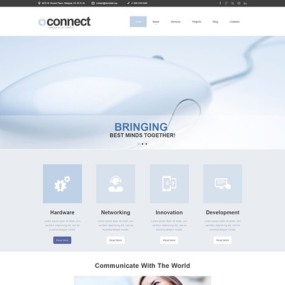 Communications Responsive Joomla Template (Joomla template for internet providers and communications companies) Item Picture